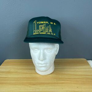 San Sun Trucker Hat Mens Green Foam Snapback Mathy Const Co Tomah Wisconsin